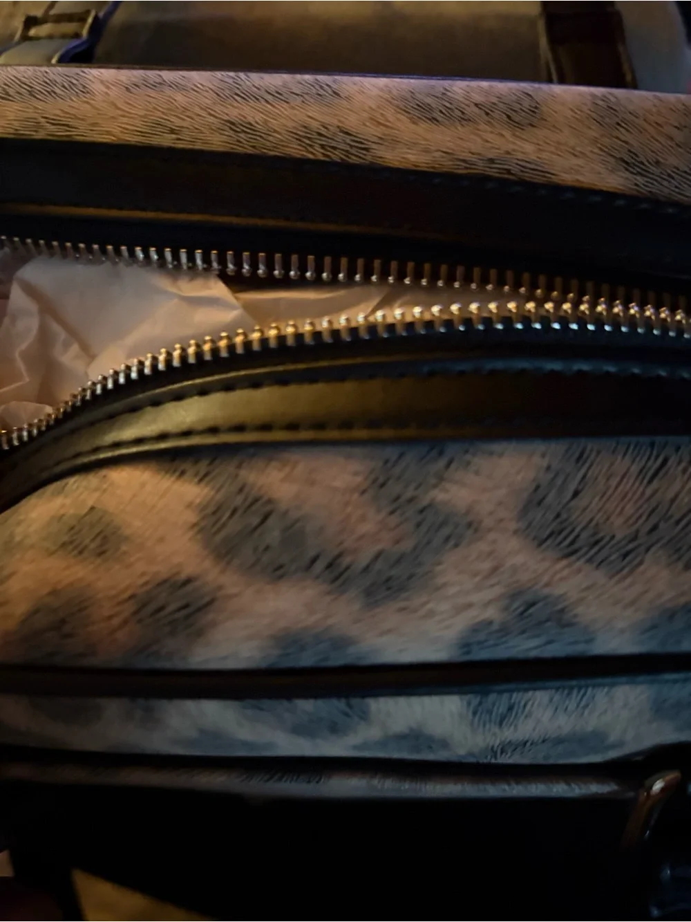 Astro Bettie Start Struck Taupe Leopard-Print Satchel with Black Trim